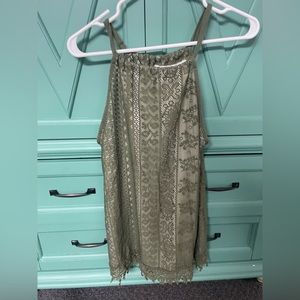 Olive green lace tank